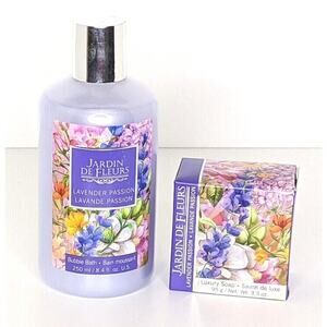NEW Lavender Passion Soap and Bubble Bath Set Jardin De LeFleurs NEW Gift